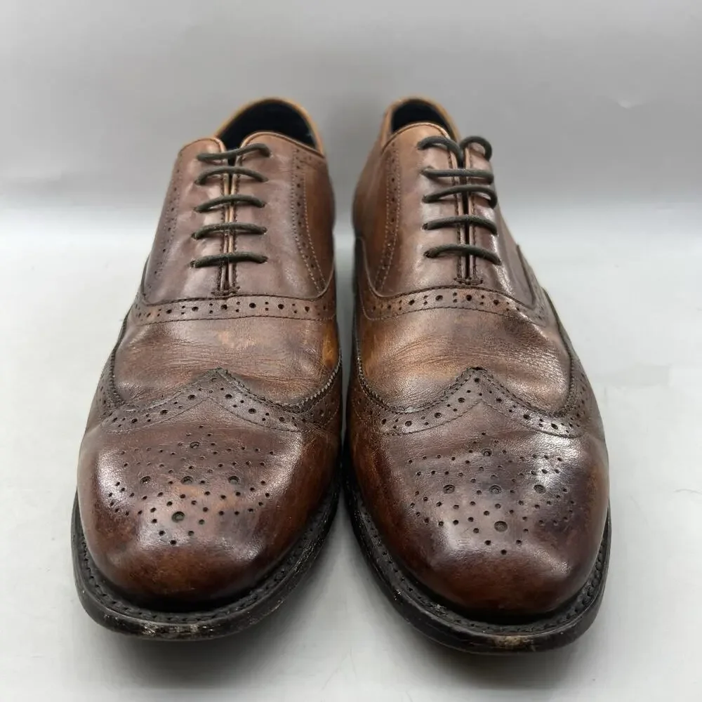 Thursday Boot Aviator Brogue Oxford Men Size 11 Brown Leather Wingtip Low Shoes